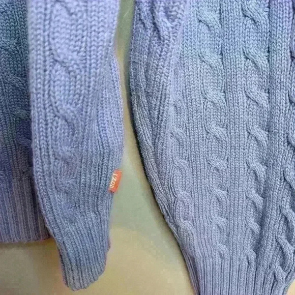 Izod sweater 3/4 zip cable knit periwinkle blue. Men's size small. - Picture 4 of 6